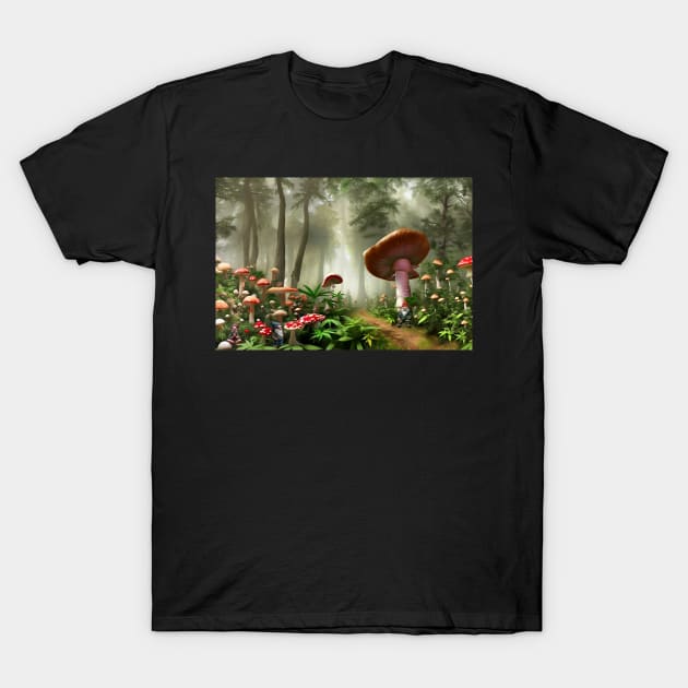 Fantasy Magical Gnome Forest T-Shirt by NeilGlover